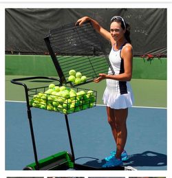 Tennis ball mower sweeper