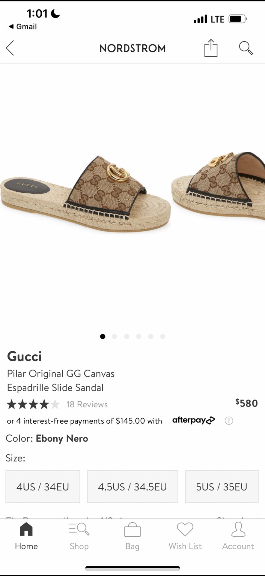 Gucci Sandals, Size 8, Women