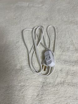 White Extension Cord with Single Outlet