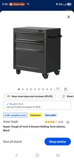 Hyper Tough 27-Inch 3-Drawer Rolling Tool Cabinet