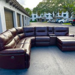 Sectional Couch/Sofa - Recliner - Leather - Brown - Delivery Available 🚛