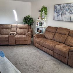 Recliner Couch/Loveseat Set Brown $1700