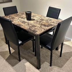 Brabd New | By Ashley Dining Room Furniture Set| Marysville Dark Color Kitchen Table And 4 Chairs Set | Fastest Delivery 🚚