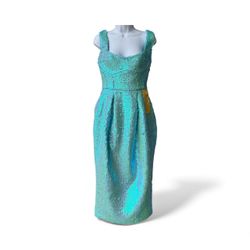 NWT Bronx And Banco Katherine Sequin Midi Dress Light Blues S