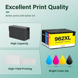 962XL  Ink Cartridges Combo Pack: Replacement for HP Ink 962XL Black and 962 Color 962XL/962 OfficeJet Pro 9020 9015 9018 9025 9012 9014 9016 