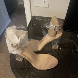 Clear Strap Sandal Heels