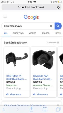 K&N Black hawk air filter