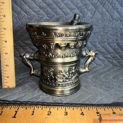 Old Solid Bronze Brass Anno Salvtis Nostre 1580 Amor Vincit Mortar Pestle