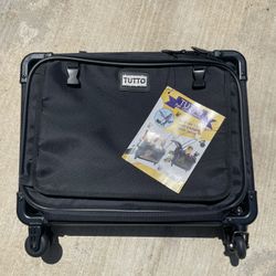 Pet Dog Travel Crate Kennel Black Wheels