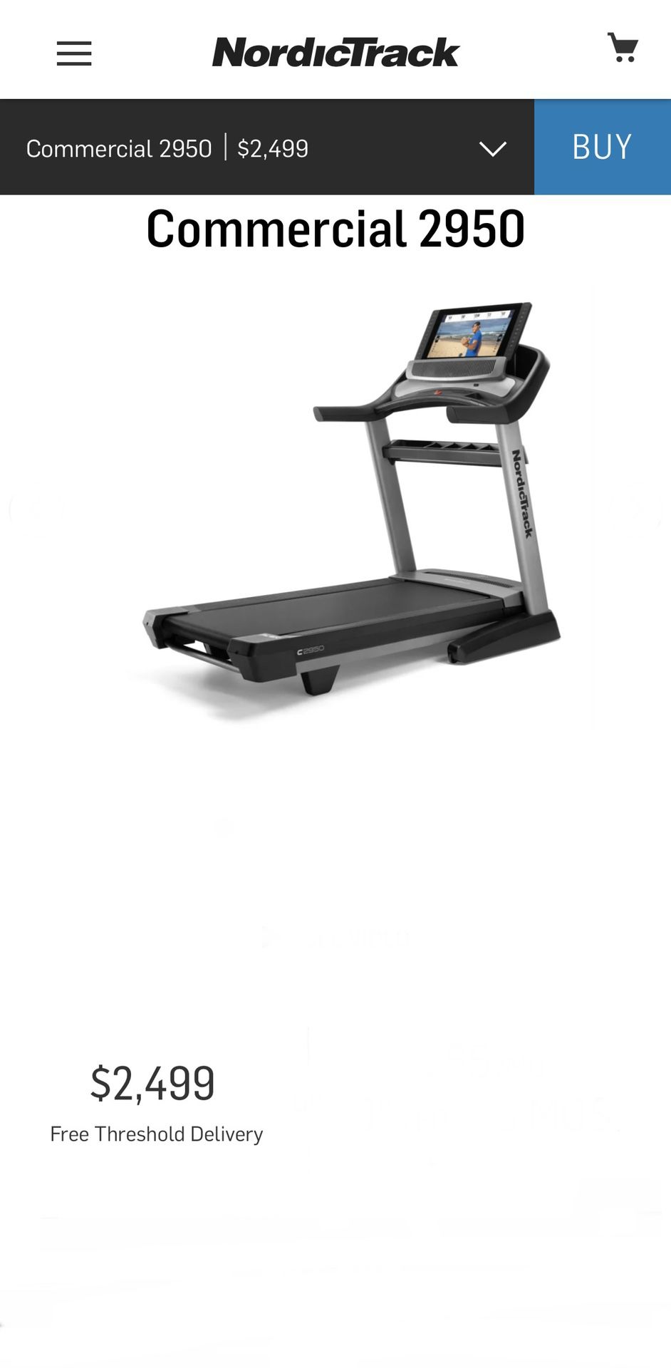 Brand New 2021 model NordicTrack Commercial 2950 Incline Treadmill Trainer.