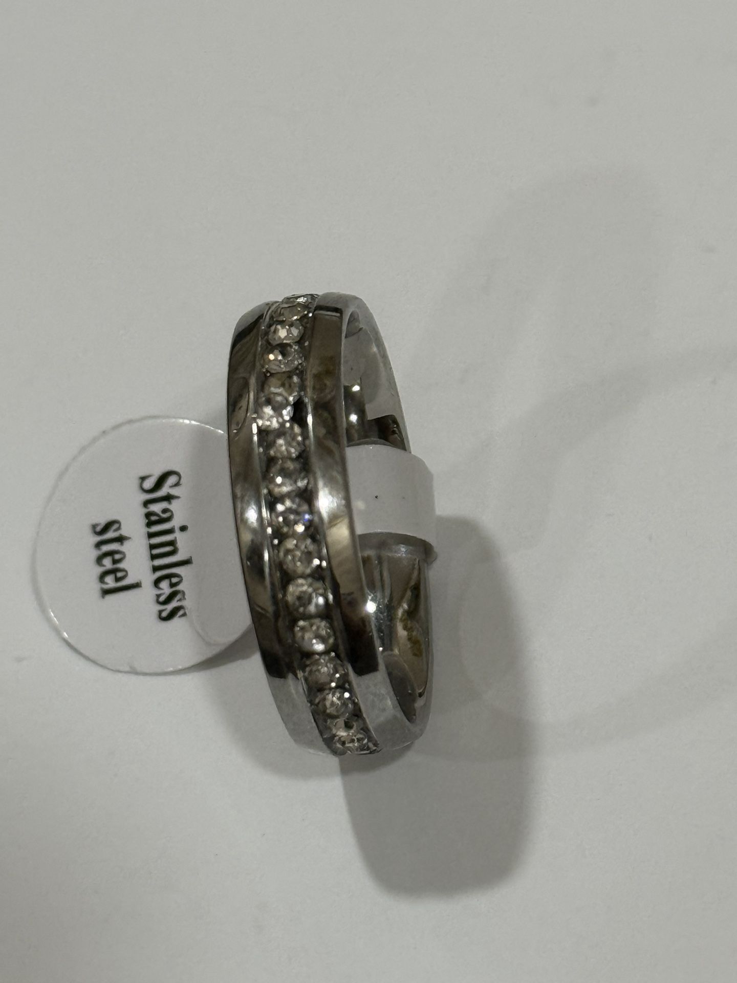 Stainless Steel CZ Ring Men & Women Wedding Band Size 8, 9.5 & 10.5