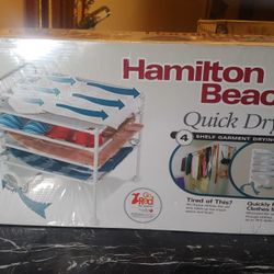 NEW And Unopened Hamilton Beach Quick Dry 4 Shelf Garment Clothes Fan Drying Station 