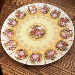 Western Germany Fragonard Love Story Plate Hand Painted 10.25"