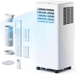 EUHOMY 10,000 BTU Portable Air Conditioners for Rooms Up to 450 Sq. Ft. 4 Modes (Cool, Dry, Fan, Sleep), Remote & Panel Control, Easy Installation, 2