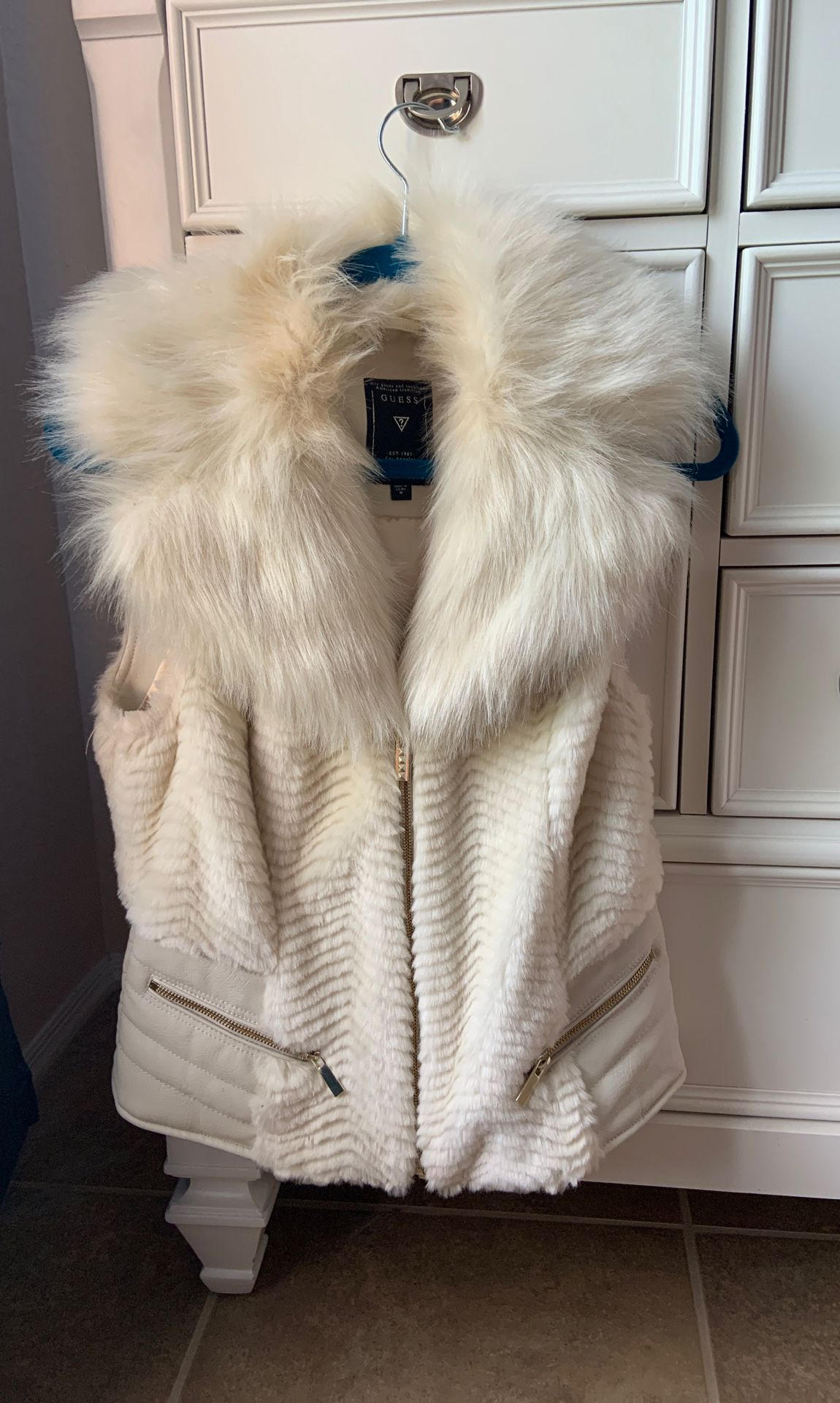 Guess leather and faux fur vest