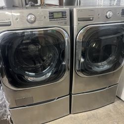 LG Jumbo Size Washer And Dryer Front Load Stainless Steel 