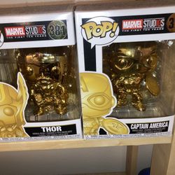Gold Thor And Captain América Bundle Funko Pop