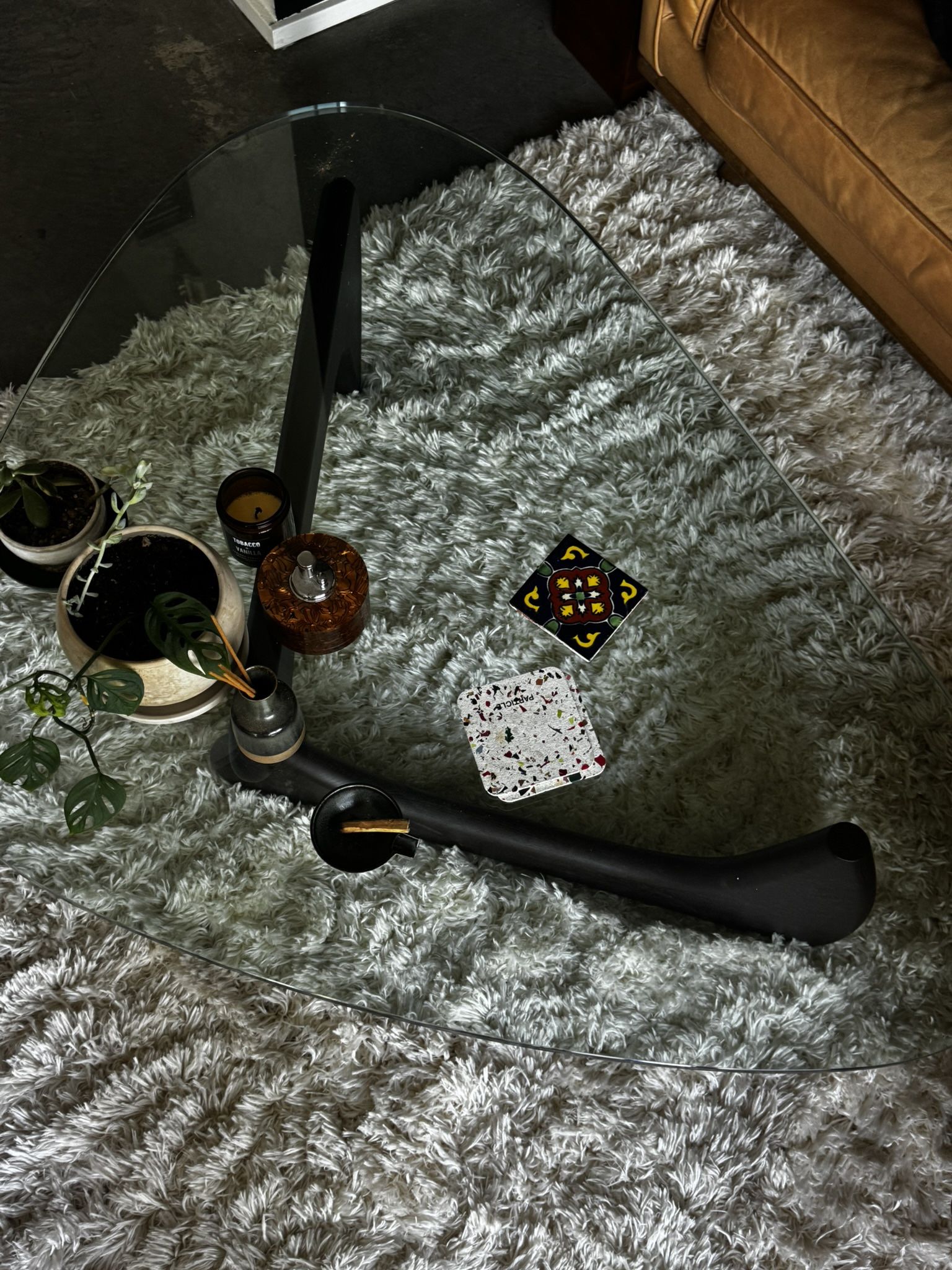 Abstract Glass Coffee Table