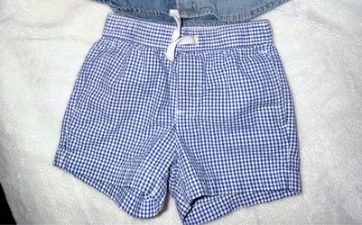 Baby Boys Blue Gingham Shorts ( Janie and jack)