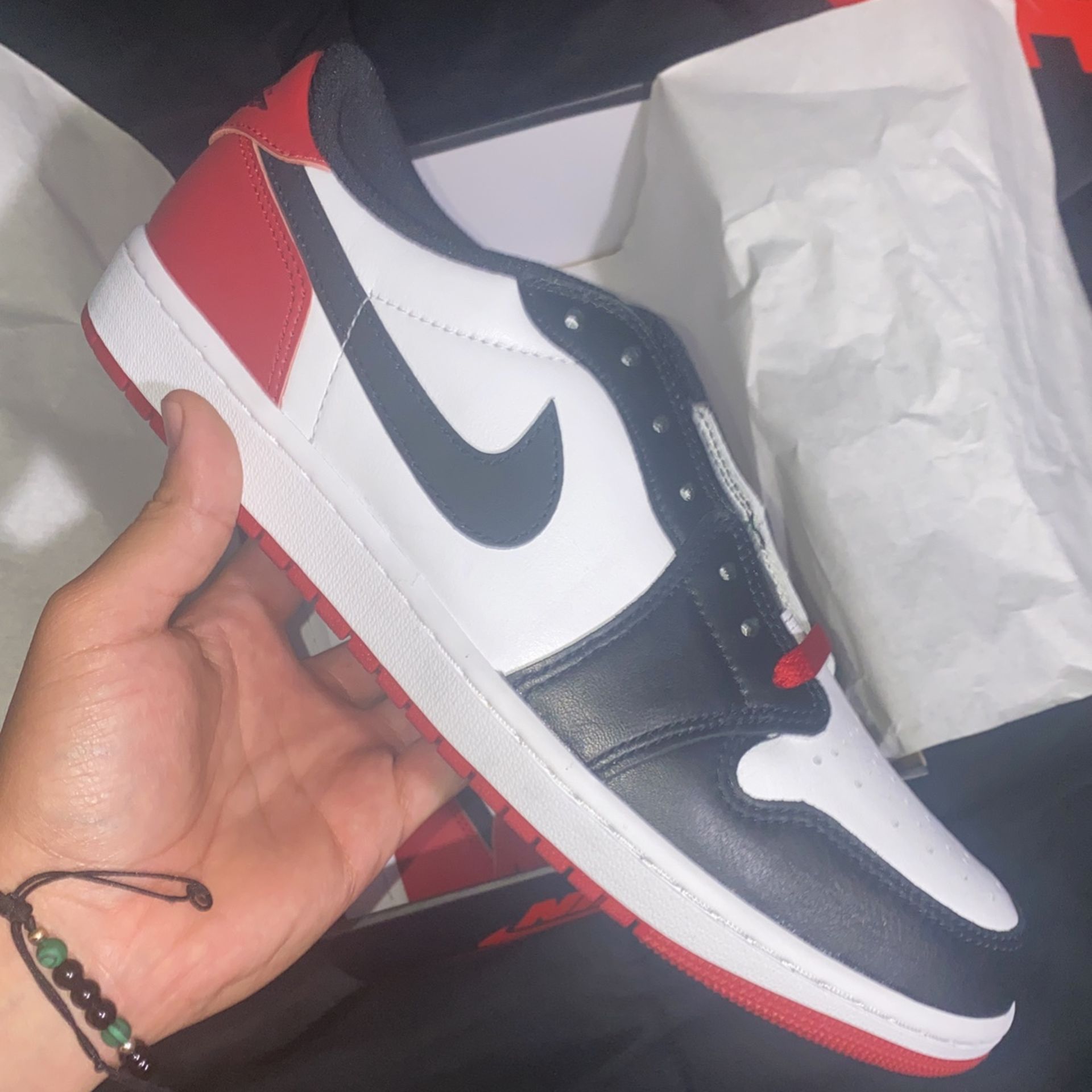 Jordan 1 Low “black Toes” Size 8.5 