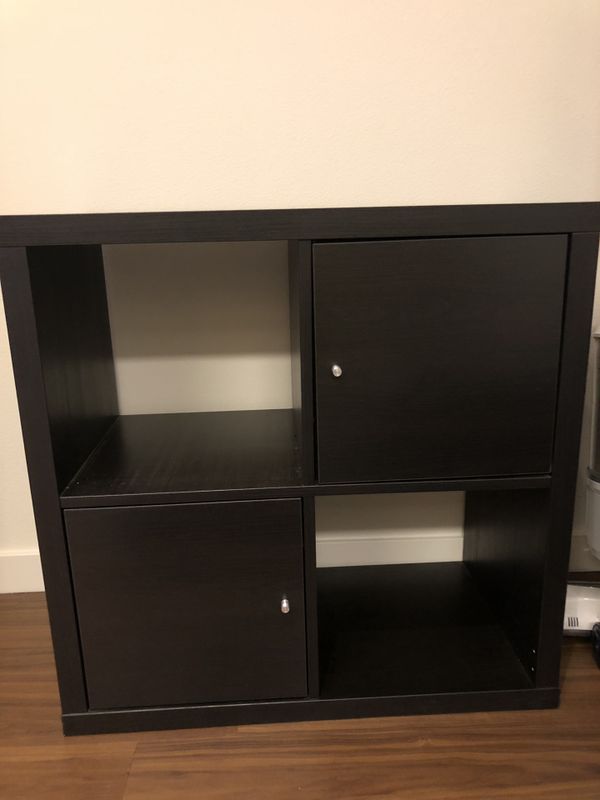 Ikea 4 Cube Kallax Storage In Brown Black For Santa Clara Ikea 4 Cube Kallax Storage In Brown Black