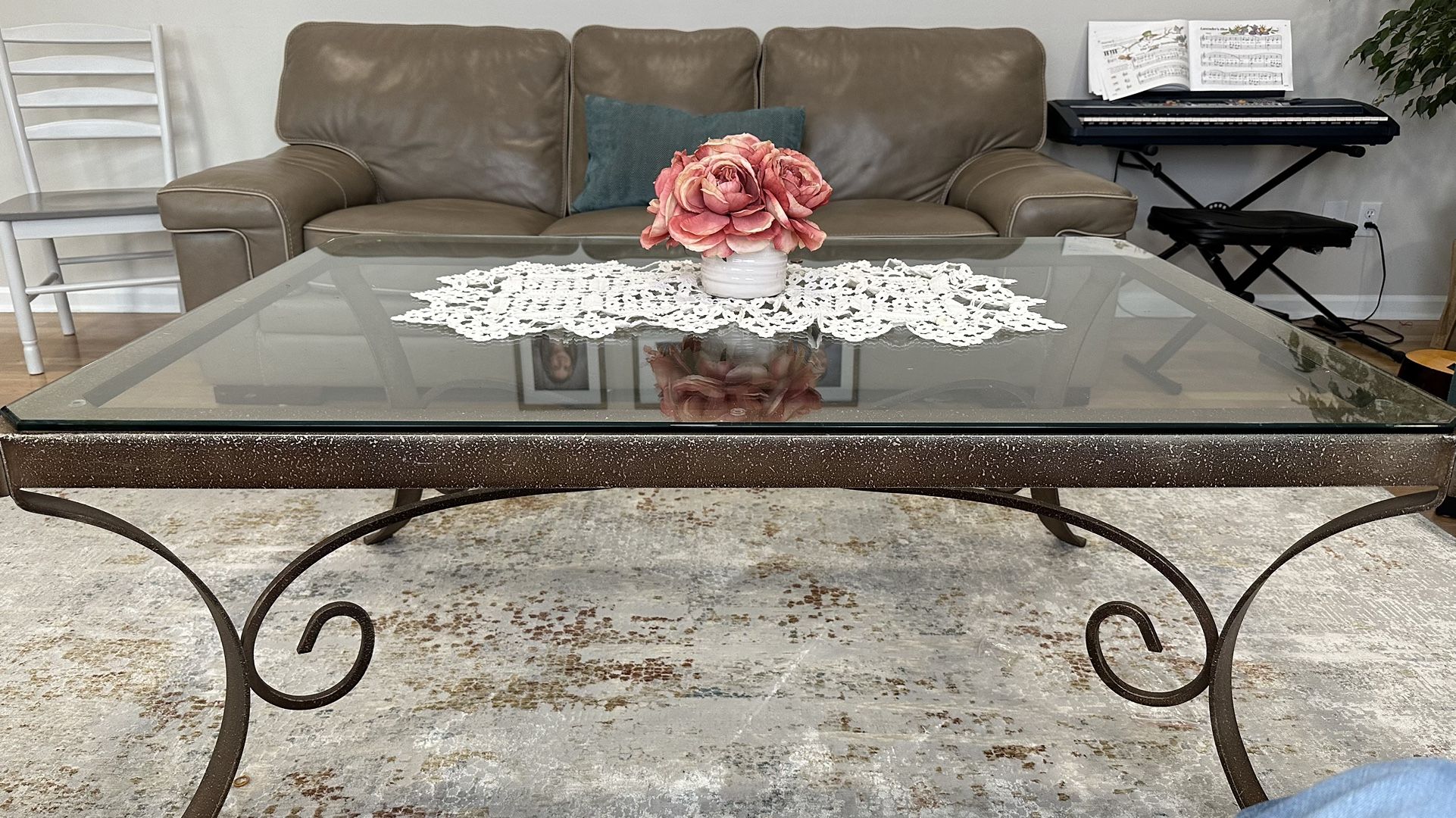 Extra large Heavy duty Glass Coffee and End Table