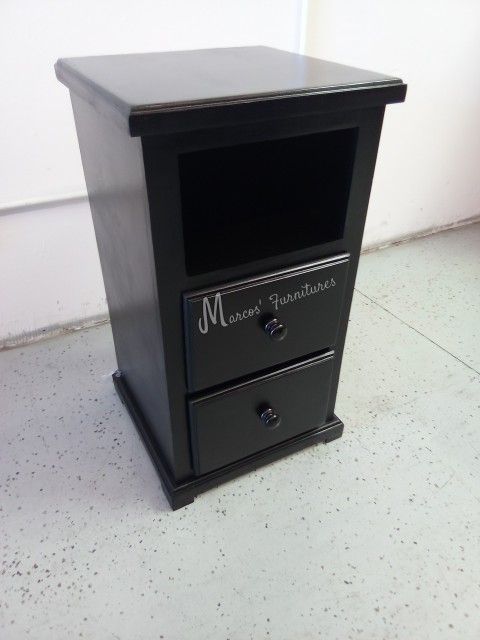 Black End Table - Pinewood