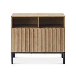 mopio Norwin Storage Cabinet, Sturdy Modern Rustic Industrial Buffet Sideboard, Fluted Accent Storage Cabinets, Credenza, Oak Wood TV Stand, Entertain