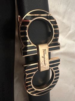 Salvatore Ferragamo Black Leather Belt