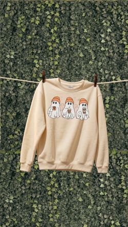 Halloween Ghost Graphic Crewneck Sweatshirt