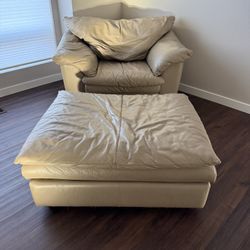 Leather Chair And Ottoman 