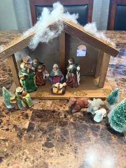 Vintage Christmas nativity scene