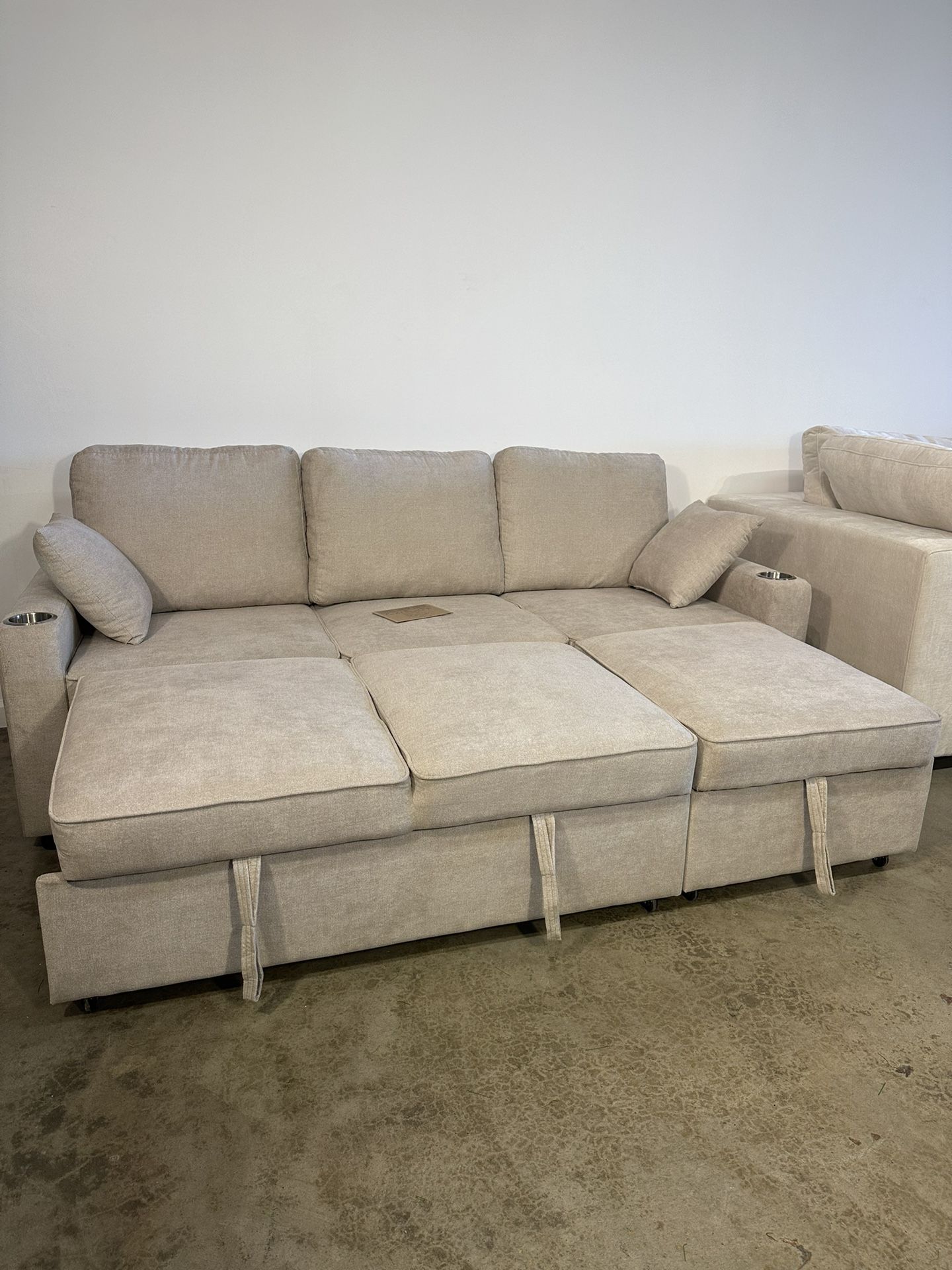 NEW Sofa Bed Sleeper Chaise Couch With Pull Out Bed Mechanism β FREE Delivery