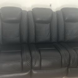 3 Seater Leather Couch - Recliner 