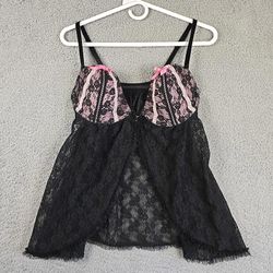 Victoria's Secret Sexy Little Things Black Sheer Ruffle Sexy Lingerie Cami 36C