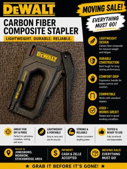 DeWalt Carbon Fiber Composite Stapler - Heavy Duty - Brand New