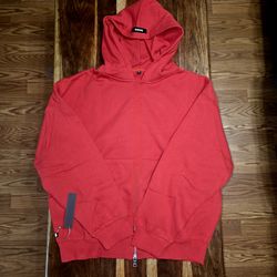 Ananke Unisex Red Zip-up Hoodie