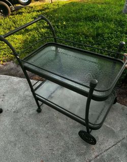 Cast Aluminum Two Tier Bar Server Cart