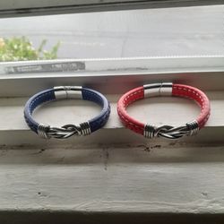 2 Men Bracelets Red An Blue