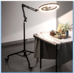 Pro 12” Ring Light Tripod with Overhead Phone & Camera