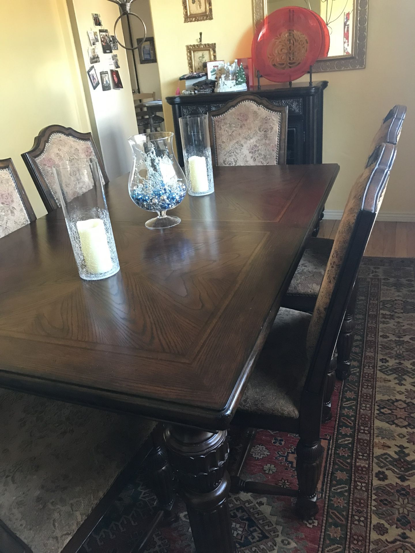 Dining Room Set - Table and 6 Upholstered Chairs