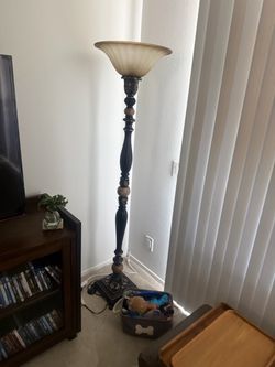 Torchiere Floor Lamp with Glass Shade