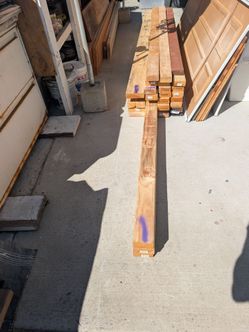 3 / redwood 2x4x8 and 18 pieces of 2x4 x8 regular and 2x4 x12. 3 And 1 2x6x10 And 4 four 2x6x8 all in good condition