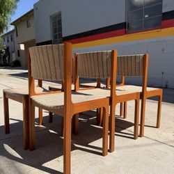Vintage Mid-Century Modern Danish Teak Dining Chairs - Set of 6