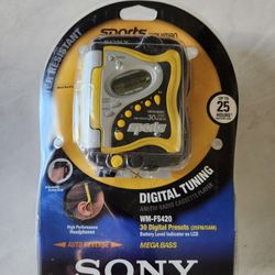 Sony WM-FS420 Sports Walkman, a vintage cassette tape player and radio. 