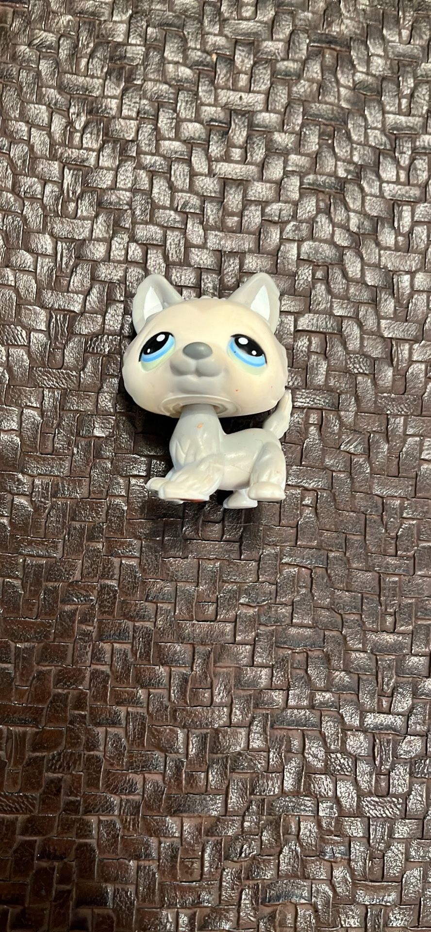 Littlest Pet Shop LPS #69 White Gray Husky , Blue Eyes Authentic