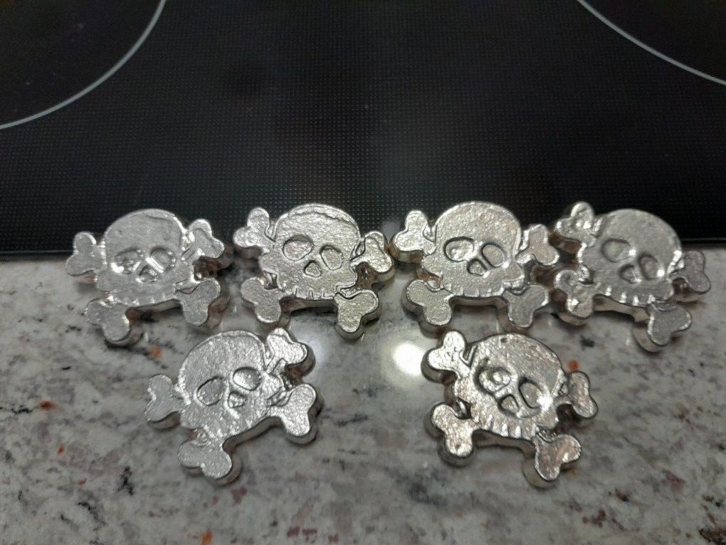 Rare (1-5) 5 oz .999 Silver Skull & Crossbones Bar (1/1000)