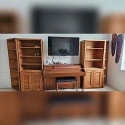 Four Pieces Vintage Solid Wood Bookshelves - Good - Miami Beach, FL