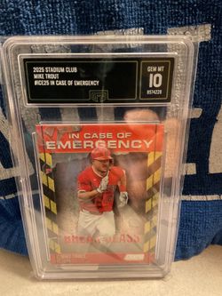 2025 Stadium Club #Ice25 In Case Of Emergency Mike Trout Gen. Mint10.