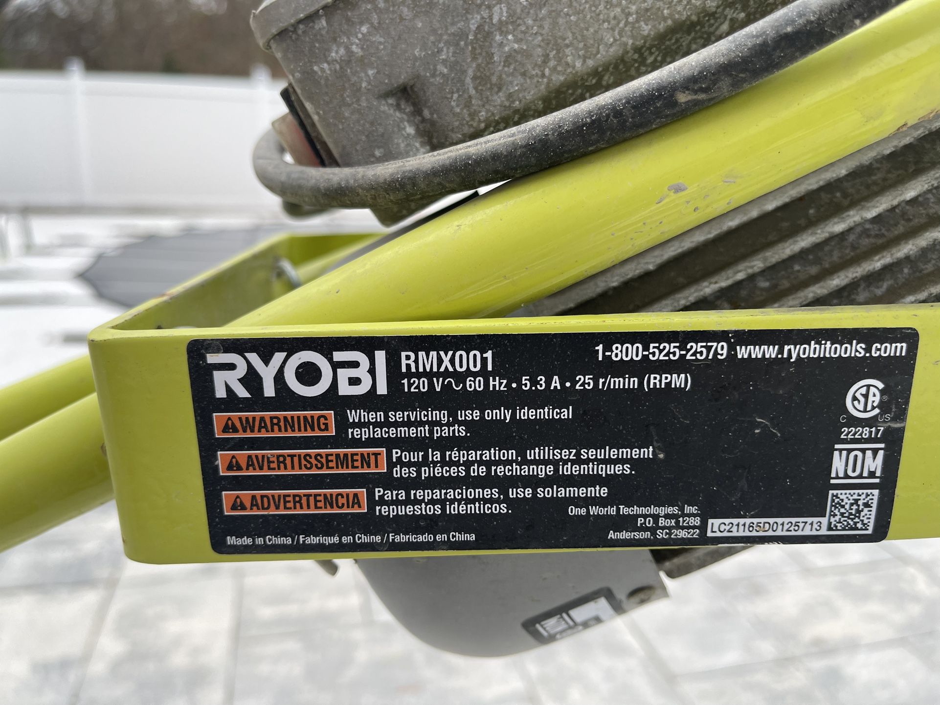Used Ryobi 5 Cu. Ft. Portable Cement Mixer
